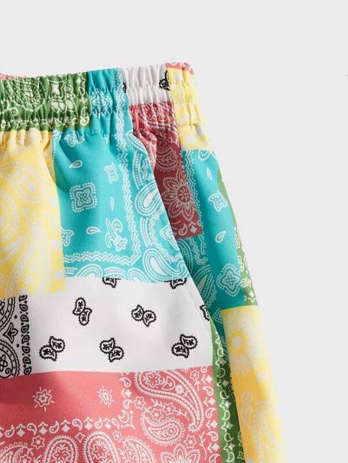 CR715 Unisex Multi-Color Printed Bandana Shorts