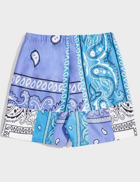 CR716 Unisex 2-Color Printed Bandana Shorts