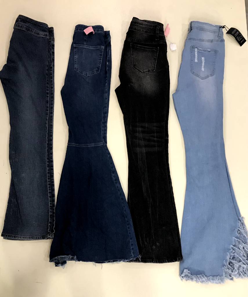 Y2k flared denim jeans , (f-660)