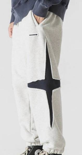 Überarbeitete Herren-Sweatpants mit Bogen-Einsatz aus unbranded Sweatpants, Style-CR454