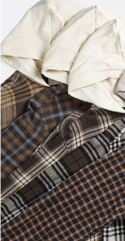 Reworked Men's Flannel Shirt made using Men's Flannel Shirts and Zipper Hoodies, Style # CR808