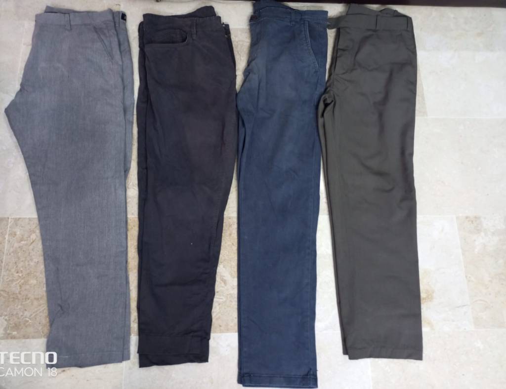Mens Vintage Baumwollmischung Hosen 4 Stück
