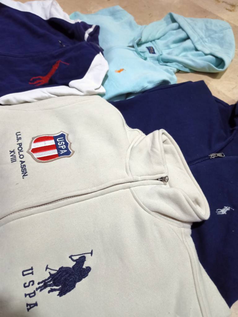 Branded polo full zip sweatshirt