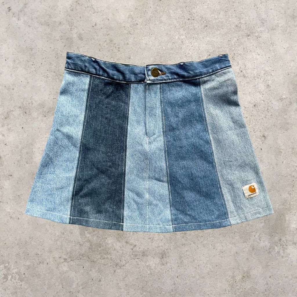 Upcycelter Carhartt Denim Rock in mehreren Farben - Ein-Knopf-Verschluss