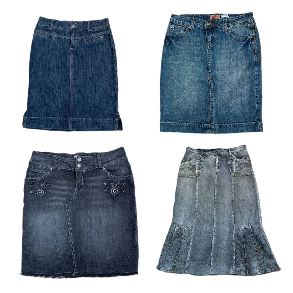 Italian Bale y2k denim Midi + Maxi skirt , (RX-029)