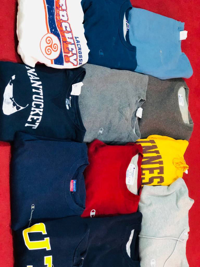 Branded champion sweatshirts and hoodies