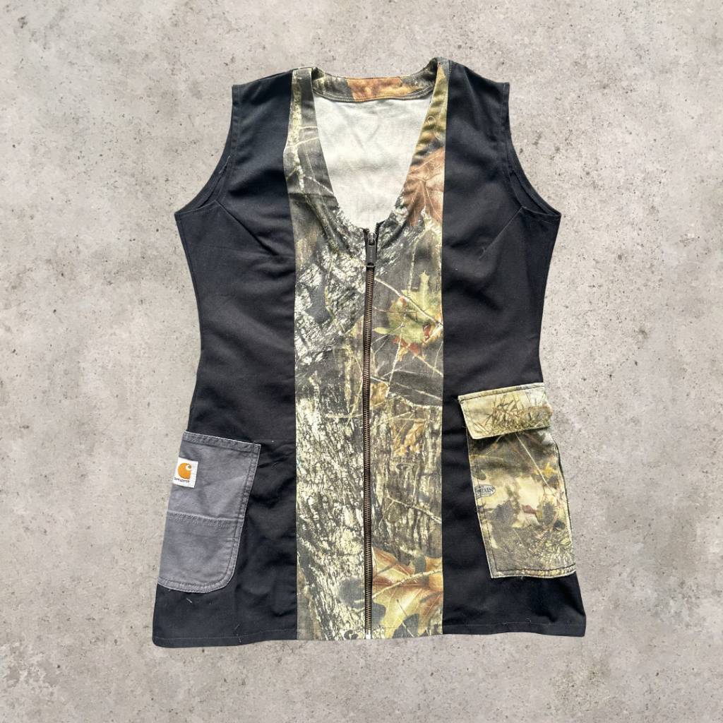 Upcycled Carhartt Camo Zipper Tunic