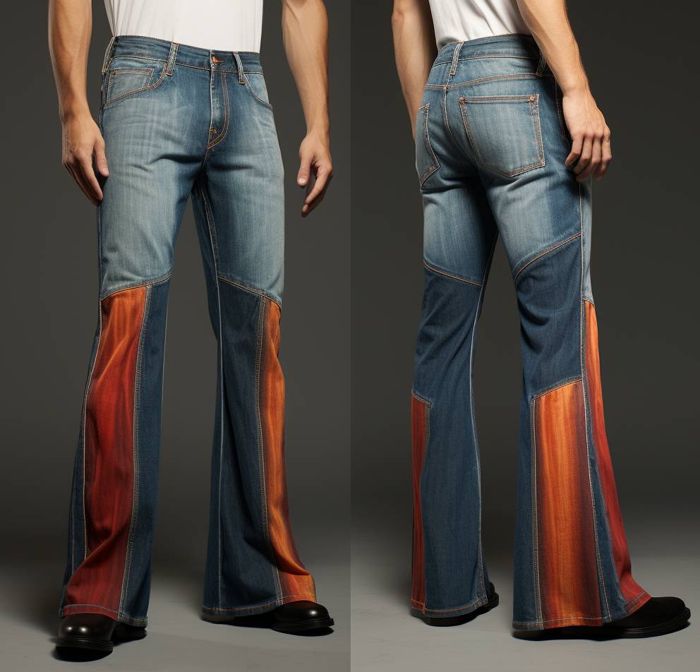 Reworked (One of One) Men's Denim Jeans with Spray Effect made using LLW Men's Branded Jeans Style CR672