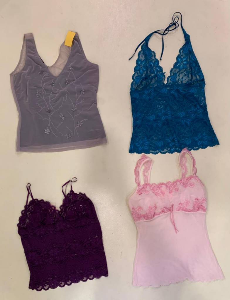 Y2k Mesh and lace  tops , (f-690)