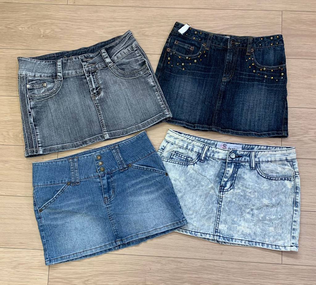 Italian Bale y2k Mini Denim skirts , (RX-024)