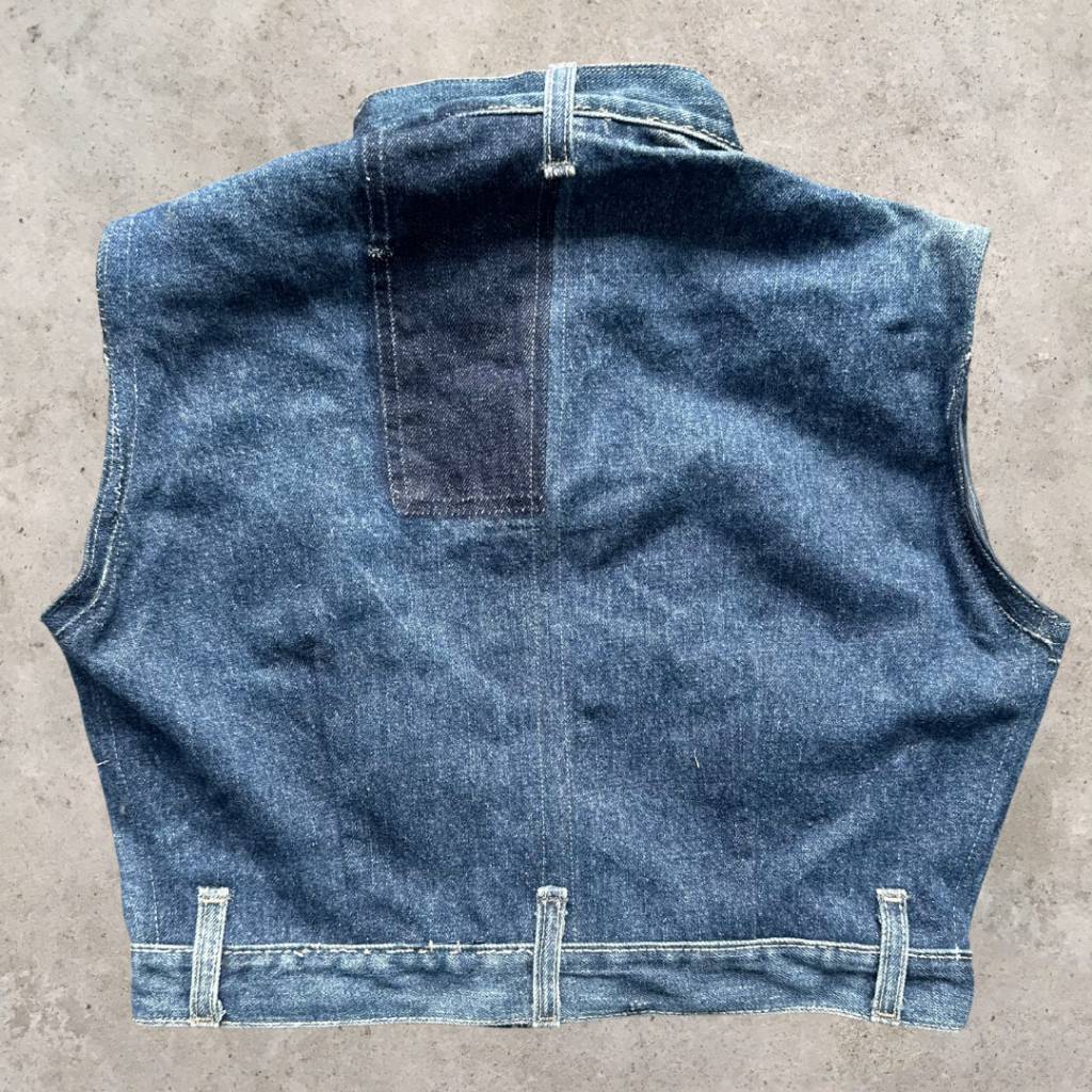 Upcycled Carhartt Denim Cropped Utility Vest