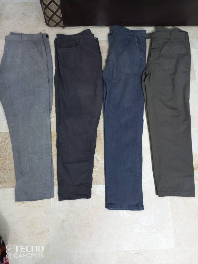 Mens Vintage Baumwollmischung Hosen 4 Stück